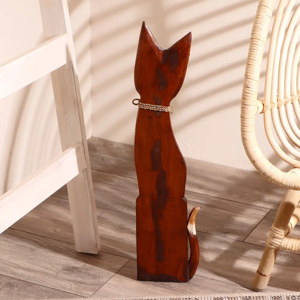 Фото 4 Сувенир интерьерный "Кошка резные лапки и ушки" 60x13x5 см