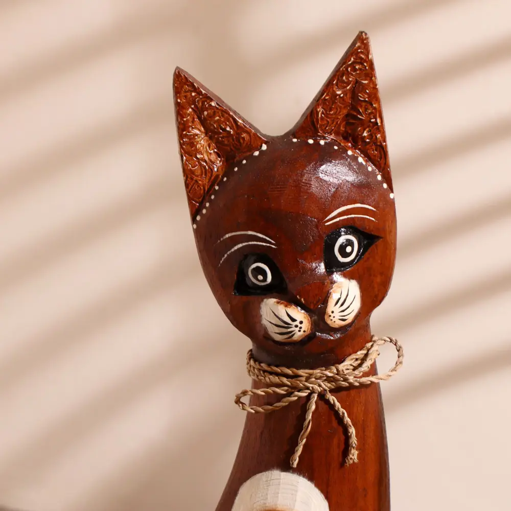 Фото 5 Сувенир интерьерный "Кошка резные лапки и ушки" 60x13x5 см