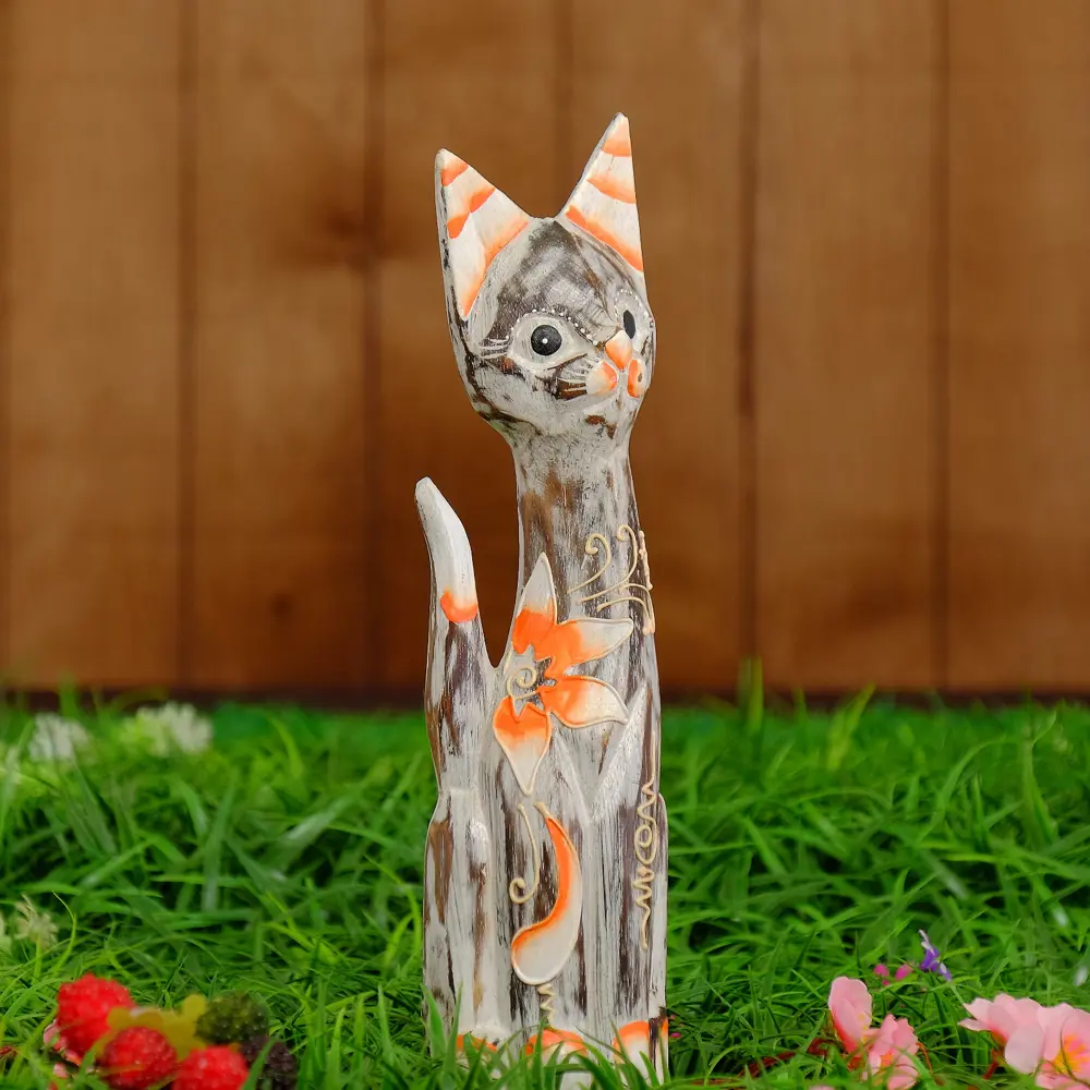 Фото 2 Сувенир интерьерный "Кошка серая с цветком" 30x10x3 см Фото 2 Сувенир интерьерный "Кошка серая с цветком" 30x10x3 см