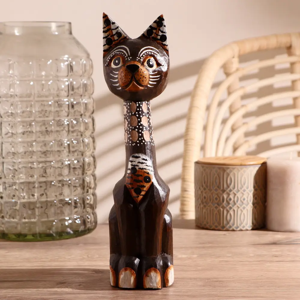 Фото Сувенир интерьерный "Кошка длинная шейка" высота 30 см Фото Сувенир интерьерный "Кошка длинная шейка" высота 30 см