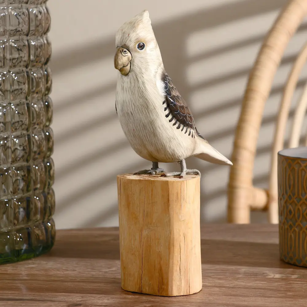 Фото Сувенир интерьерный "Попугай" белый 22 см