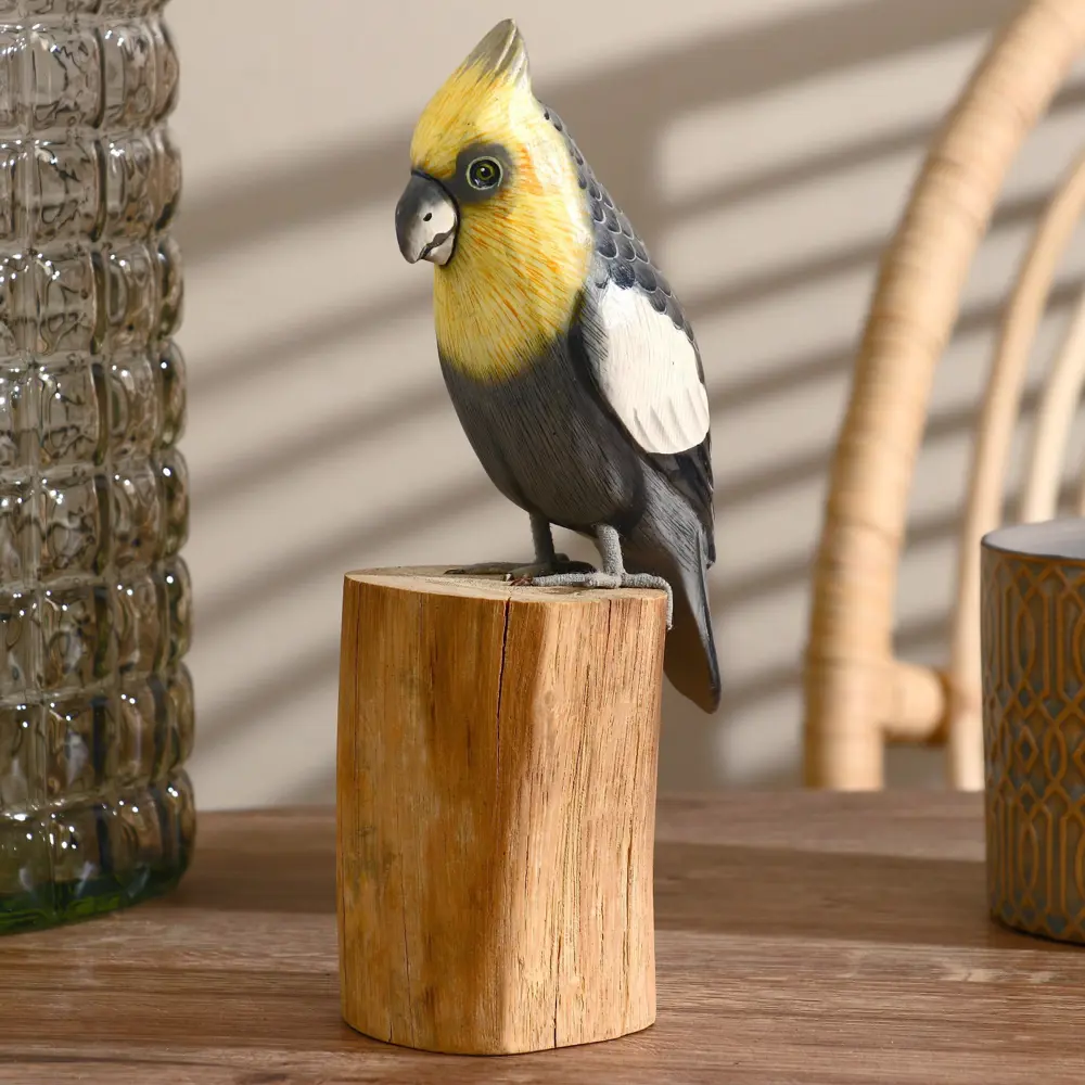 Фото Сувенир интерьерный "Попугай" серый 22 см Фото Сувенир интерьерный "Попугай" серый 22 см