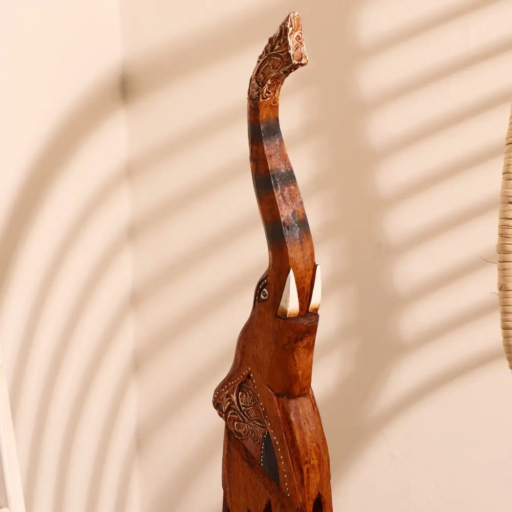 Фото 6 Сувенир интерьерный "Слон полоски на хоботе" высота 60 см