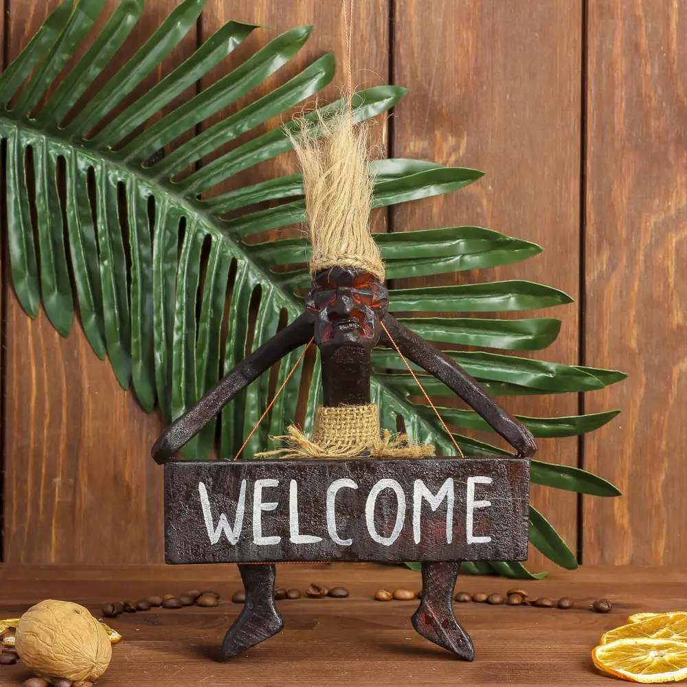 Фото 2 Сувенир интерьерный "Абориген Welcome" с табличкой, 18x16x8 см Фото 2 Сувенир интерьерный "Абориген Welcome" с табличкой, 18x16x8 см