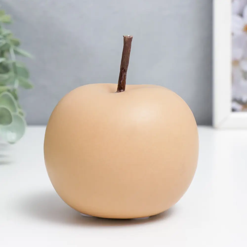 Фото 2 Сувенир интерьерный "Жёлтое матовое яблоко" 10x8x8 см