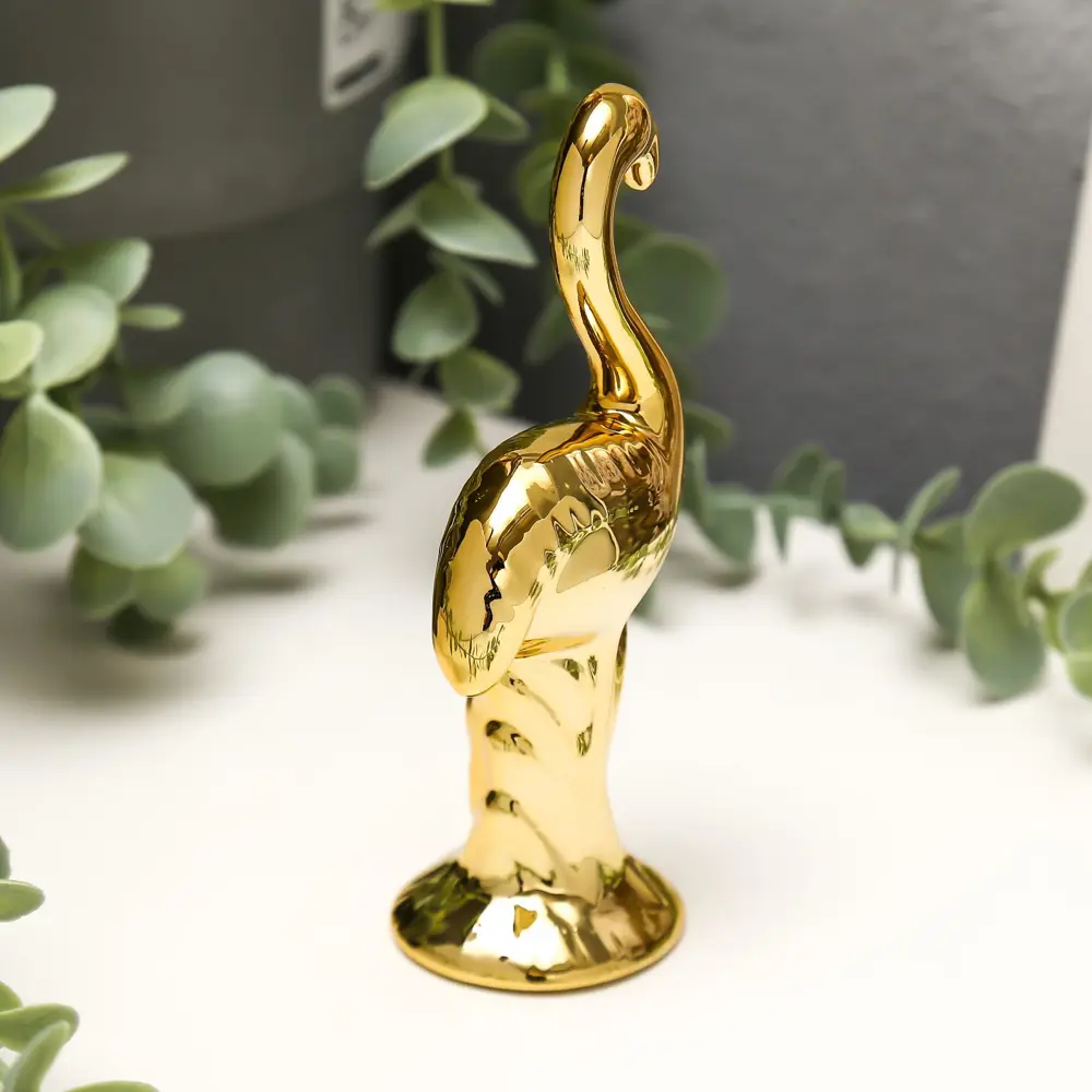 Фото 4 Сувенир интерьерный "Фламинго" золото 12x5.2x4 см