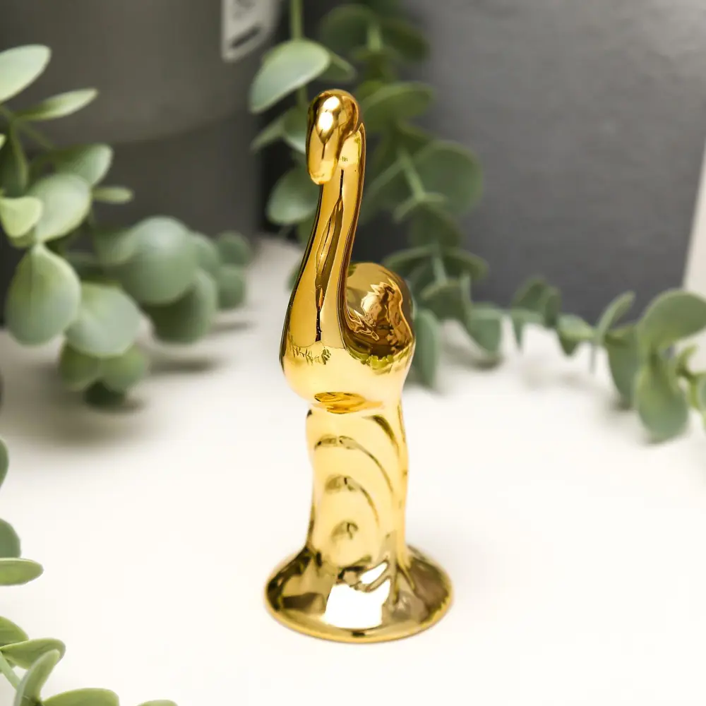 Фото 2 Сувенир интерьерный "Фламинго" золото 12x5.2x4 см