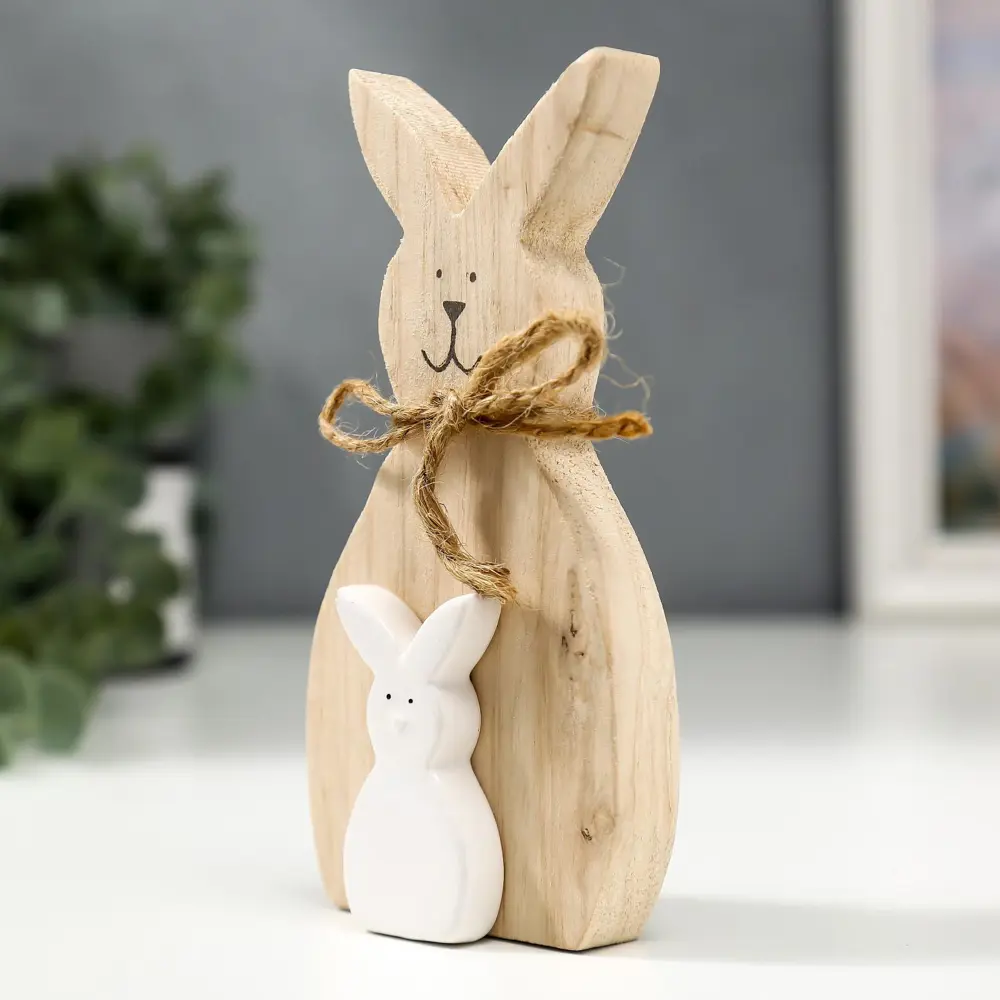 Фото 2 Сувенир интерьерный "Зайчики" 14.8x3x7.5 см