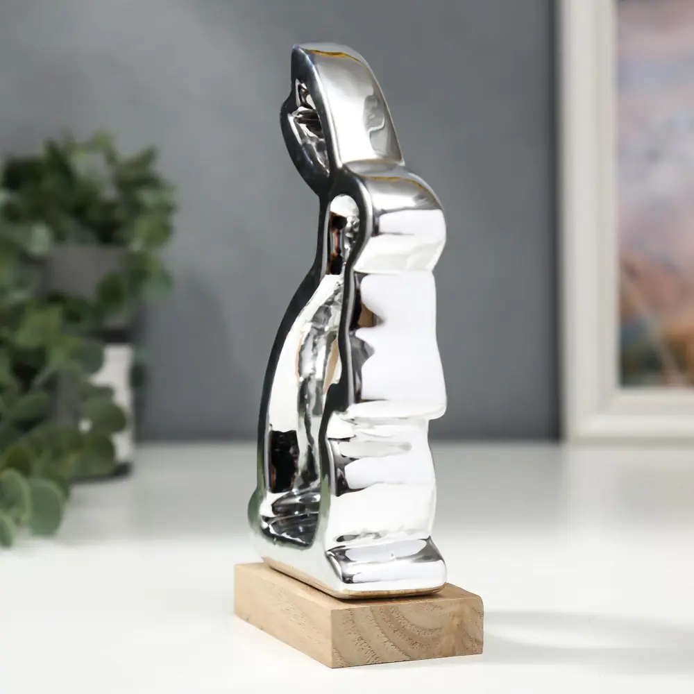 Фото 3 Сувенир интерьерный "Серебряный заяц" 16.8x4.5x8.9 см