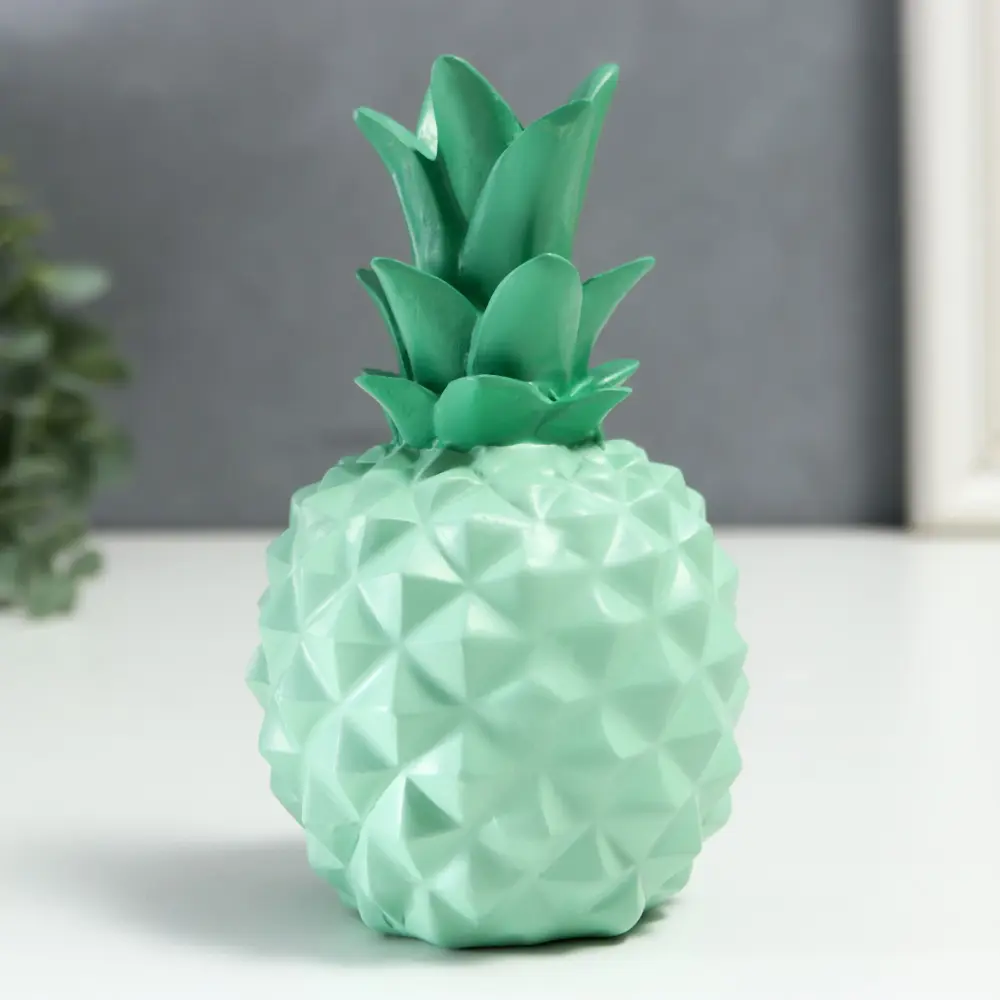 Фото 2 Сувенир интерьерный "Ананас мята" матовый 12x7.5x7.5 см