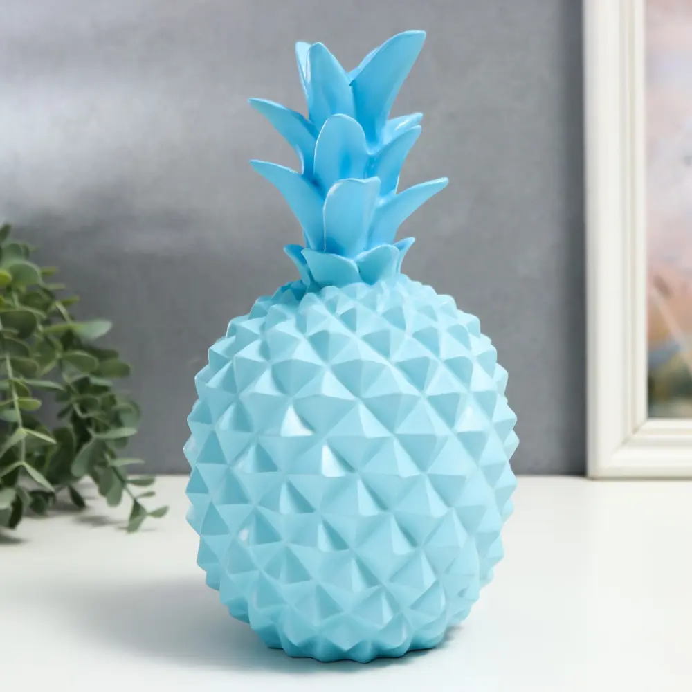 Фото Сувенир интерьерный "Ананас голубой" матовый 24x14x14 см
