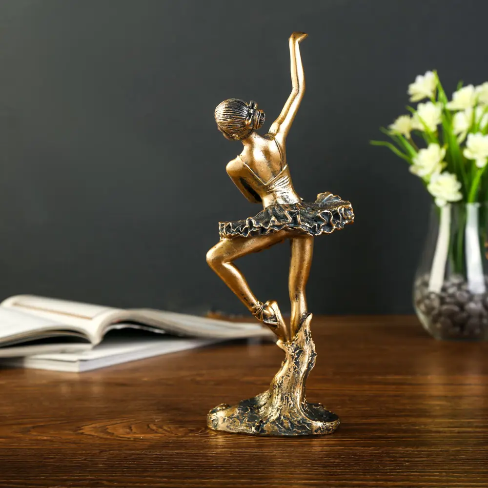 Фото 3 Сувенир интерьерный "Балерина - танцевальное па" под бронзу 25x8x10 см