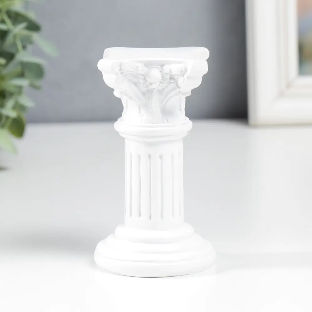 Фото 2 Сувенир интерьерный "Римская колонна круглая" белый 11x6x6 см