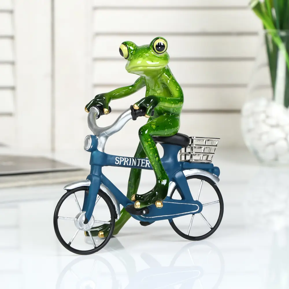 Фото Сувенир интерьерный "Лягушонок на велосипеде" 17x5.5x15.5 см