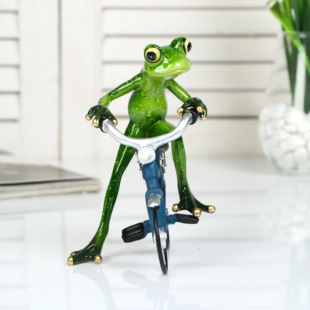 Фото 2 Сувенир интерьерный "Лягушонок на велосипеде" 17x5.5x15.5 см