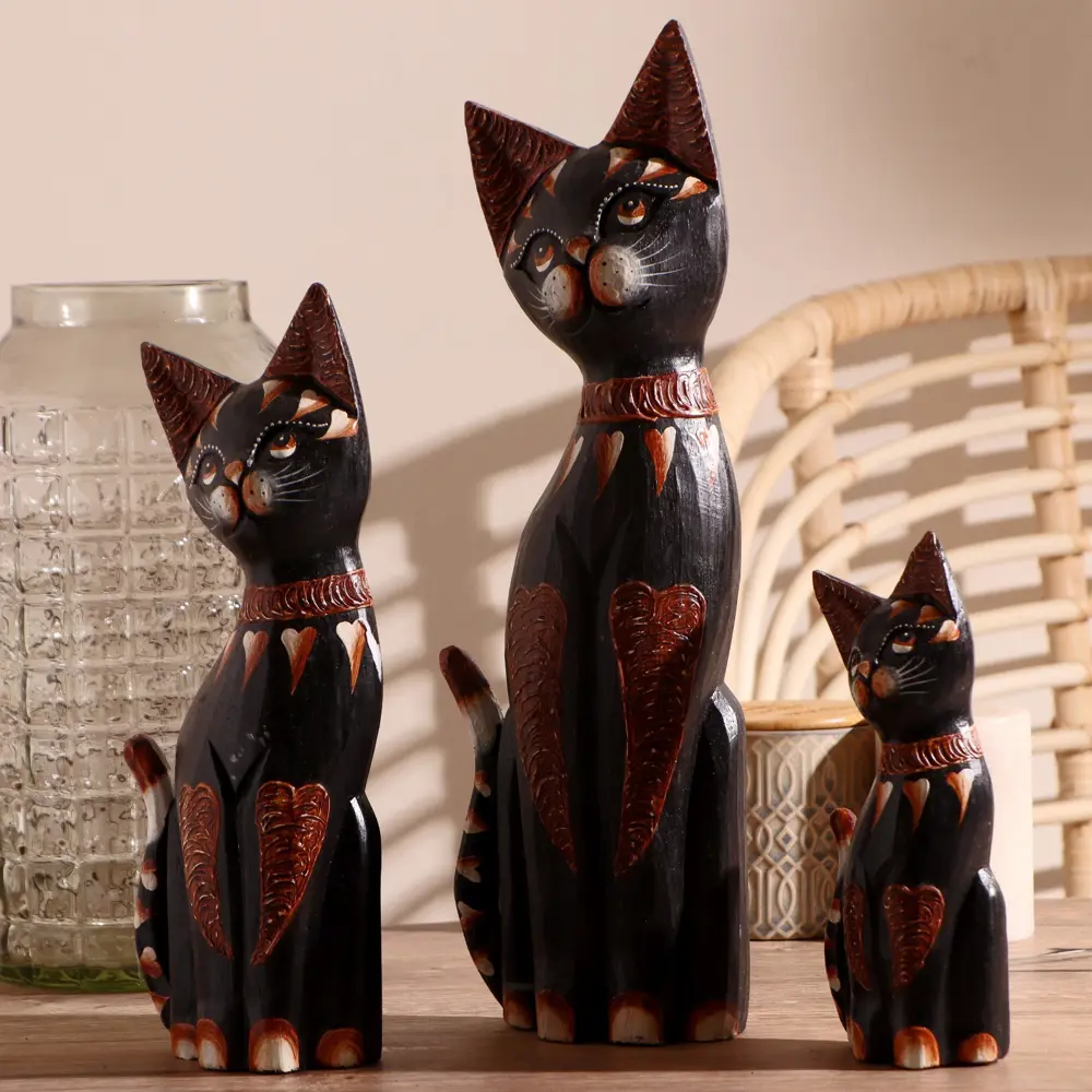 Фото 3 Набор интерьерных сувениров 3 шт Кошки высота 20.30.40 см Фото 3 Набор интерьерных сувениров 3 шт Кошки высота 20.30.40 см