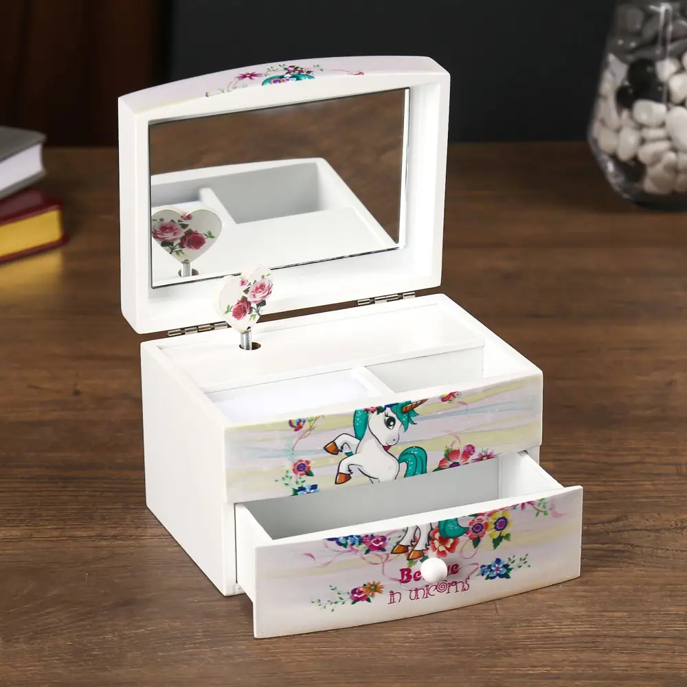 Фото 2 Шкатулка универсальная комод 1 ящик музыкальная "Единорог с подсолнухами" 9x10x13 см Фото 2 Шкатулка универсальная комод 1 ящик музыкальная "Единорог с подсолнухами" 9x10x13 см