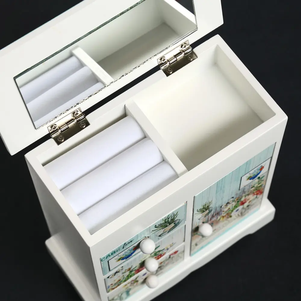 Фото 3 Шкатулка универсальная комод 3 ящика+дверка "Букет в античной вазе" 19x16x8 см Фото 3 Шкатулка универсальная комод 3 ящика+дверка "Букет в античной вазе" 19x16x8 см