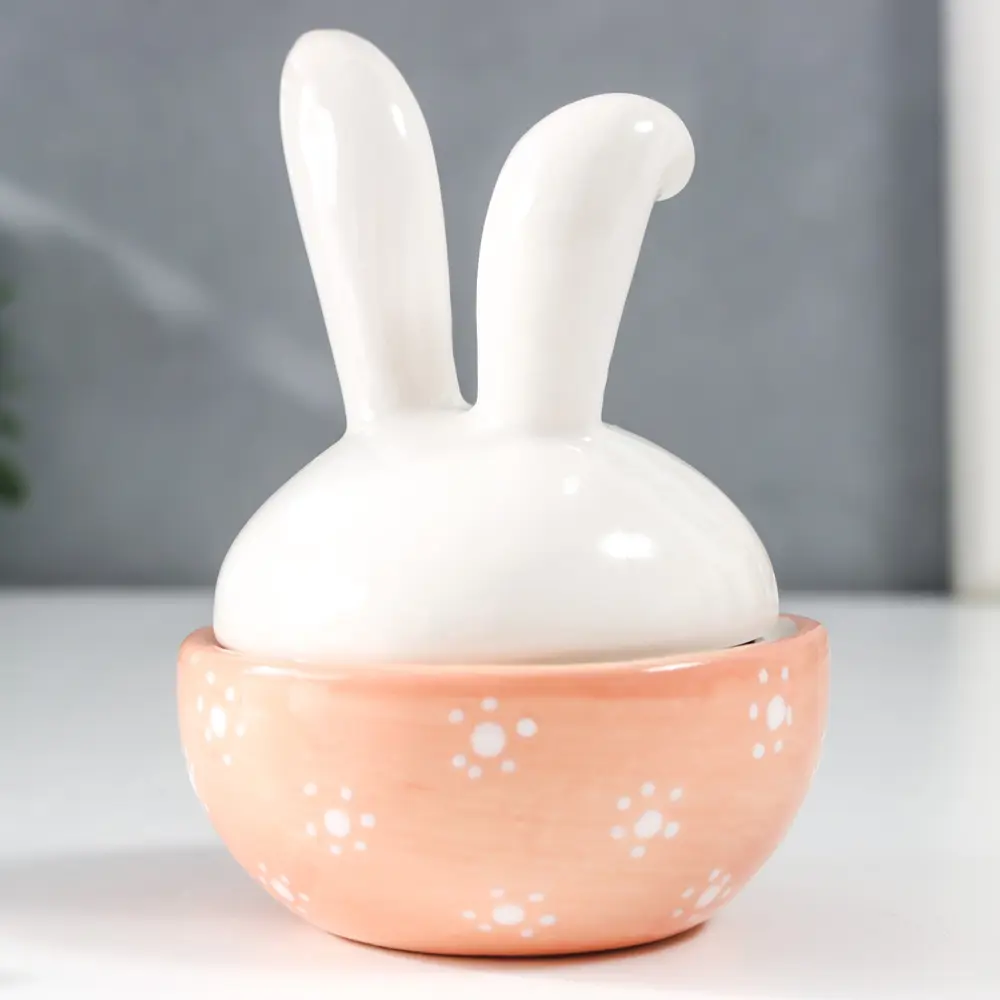 Фото 5 Шкатулка универсальная "Зайчик - полная чаша" 7.5x7.5x10 см