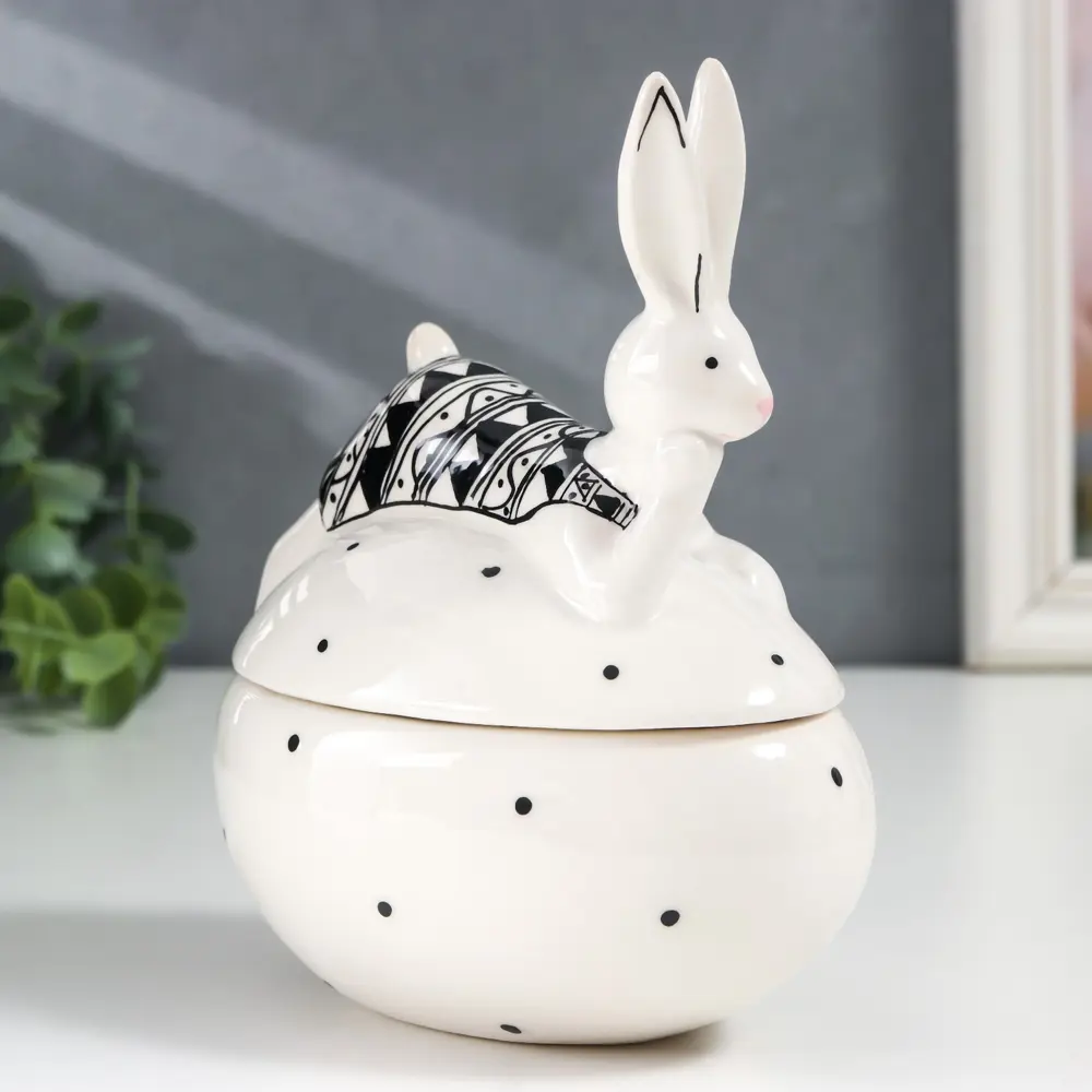 Фото 5 Шкатулка универсальная "Зайчик в узорчатом костюмчике" 12x9x15 см