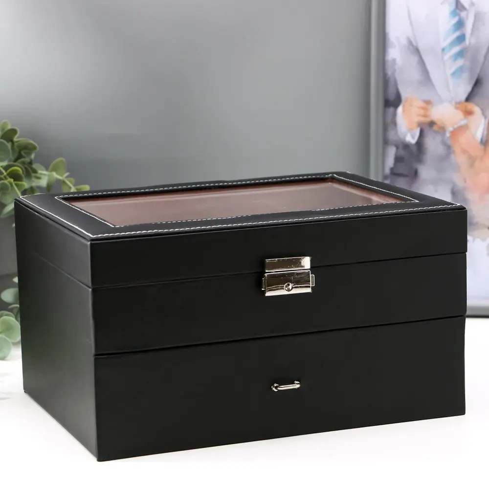 Фото Шкатулка под часы "Темная ночь" матовая 25.5x20x14.5 см