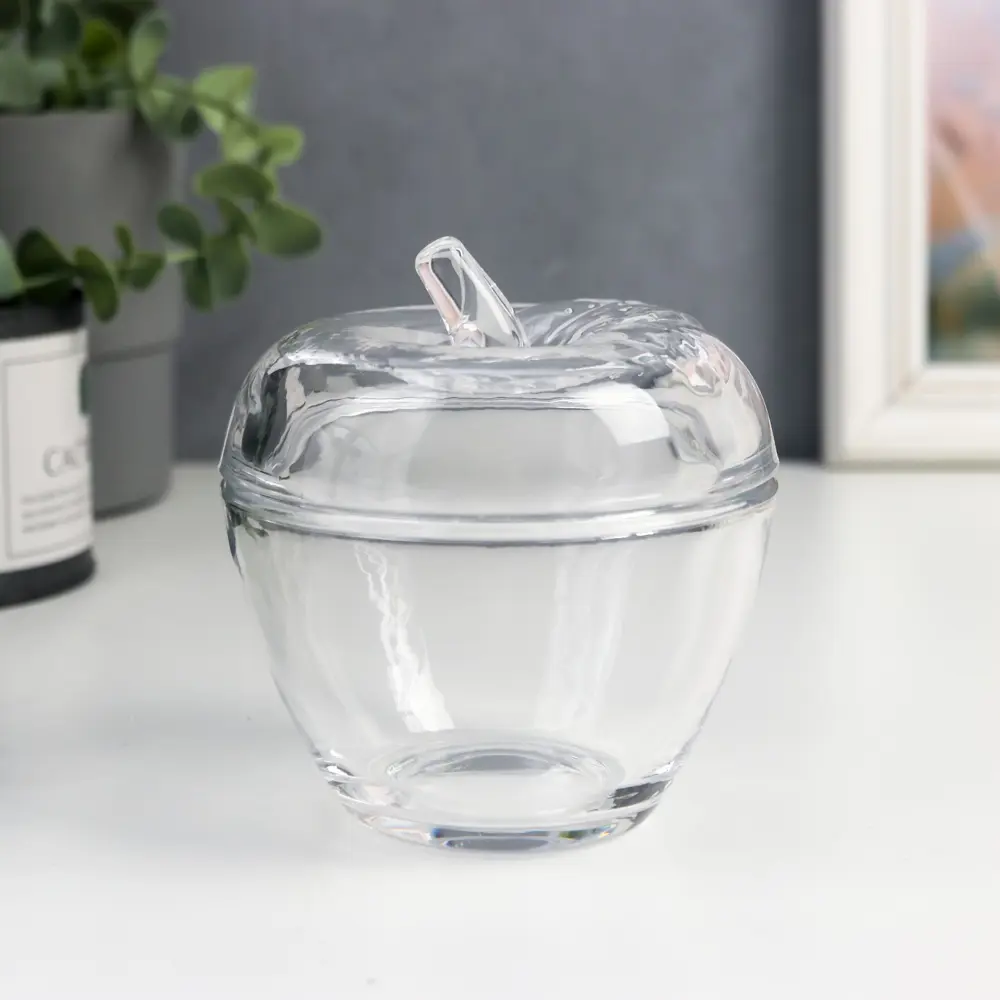 Фото Шкатулка универсальная "Яблоко" прозрачная 11x10 см