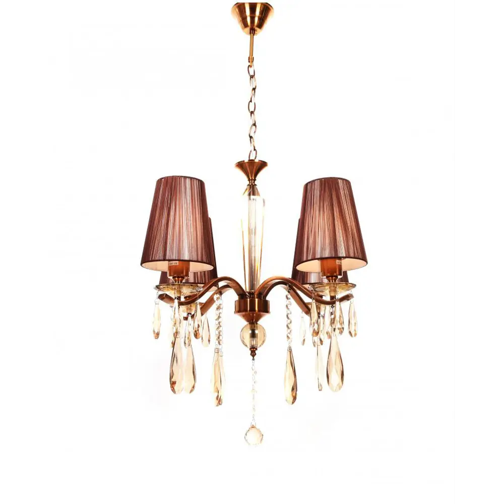 Фото Люстра подвесная хрустальная Lumina Deco Alessia LDP 1726-4 MD 4 лампы 12 м² цвет медный Фото Люстра подвесная хрустальная Lumina Deco Alessia LDP 1726-4 MD 4 лампы 12 м² цвет медный
