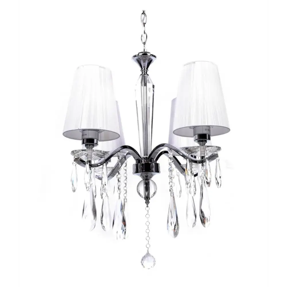 Фото 2 Люстра подвесная хрустальная Lumina Deco Alessia LDP 1726-4 CHR 4 лампы 12 м² цвет белый Фото 2 Люстра подвесная хрустальная Lumina Deco Alessia LDP 1726-4 CHR 4 лампы 12 м² цвет белый