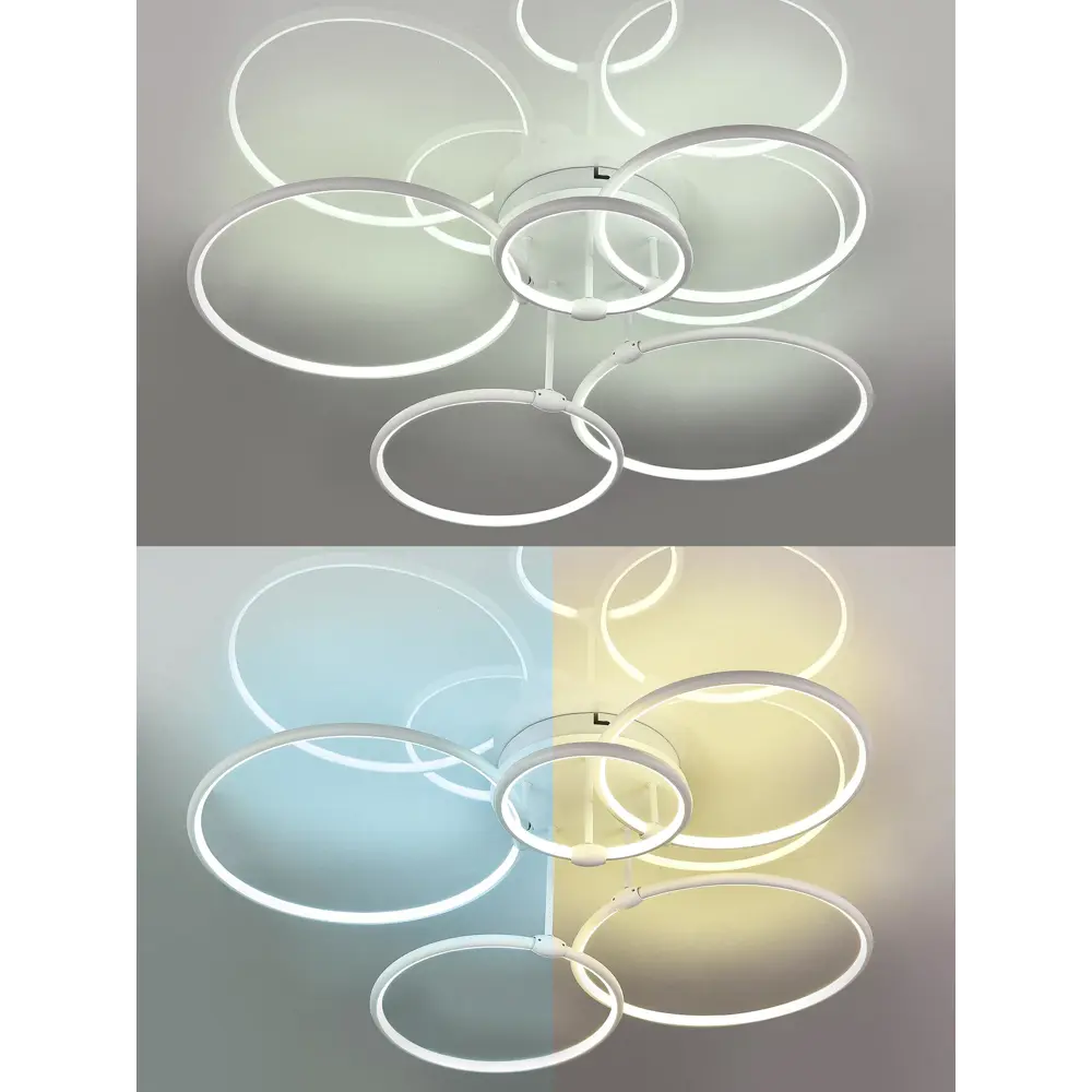 Фото 2 Люстра потолочная светодиодная Natali Kovaltseva High-Tech Lamps 82036 с пультом управления 27 м² регулируемый белый свет цвет белый Фото 2 Люстра потолочная светодиодная Natali Kovaltseva High-Tech Lamps 82036 с пультом управления 27 м² регулируемый белый свет цвет белый