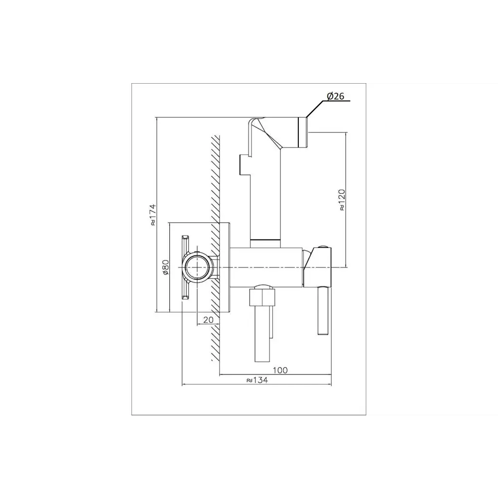 Фото 10 Смеситель встраиваемый с гигиеническим душем Orange Karl M05-888b