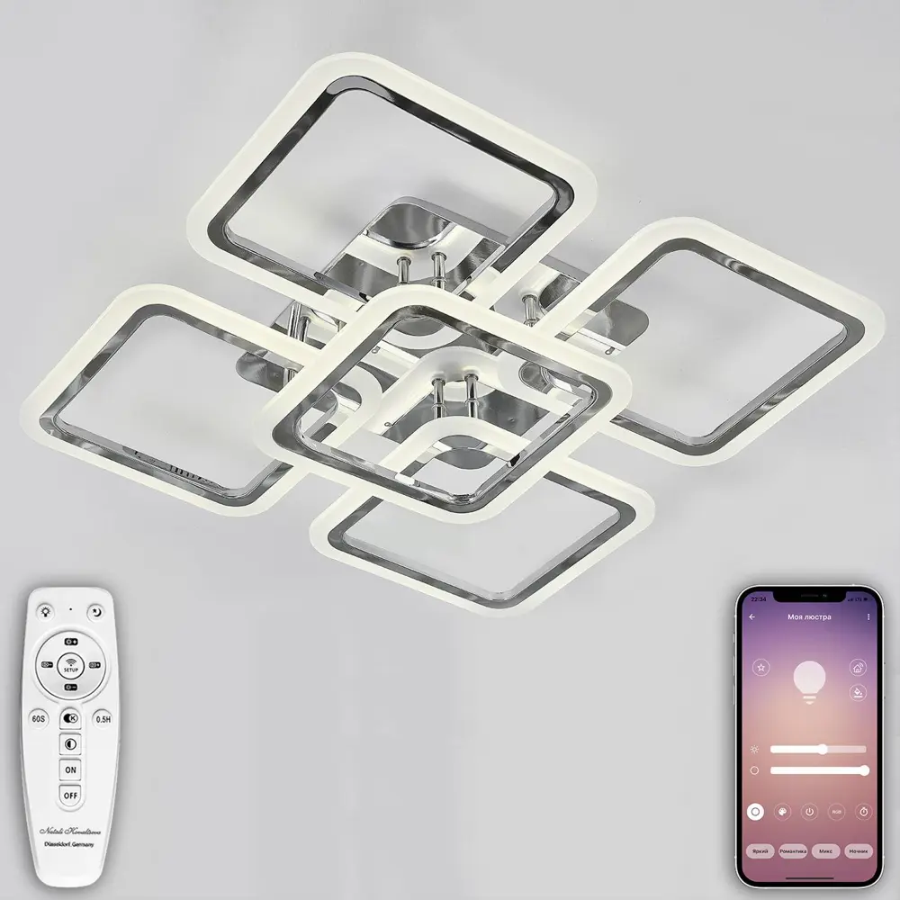 Фото Люстра потолочная светодиодная Natali Kovaltseva 120W HIGH-TECH LED LAMPS 82023 Фото Люстра потолочная светодиодная Natali Kovaltseva 120W HIGH-TECH LED LAMPS 82023