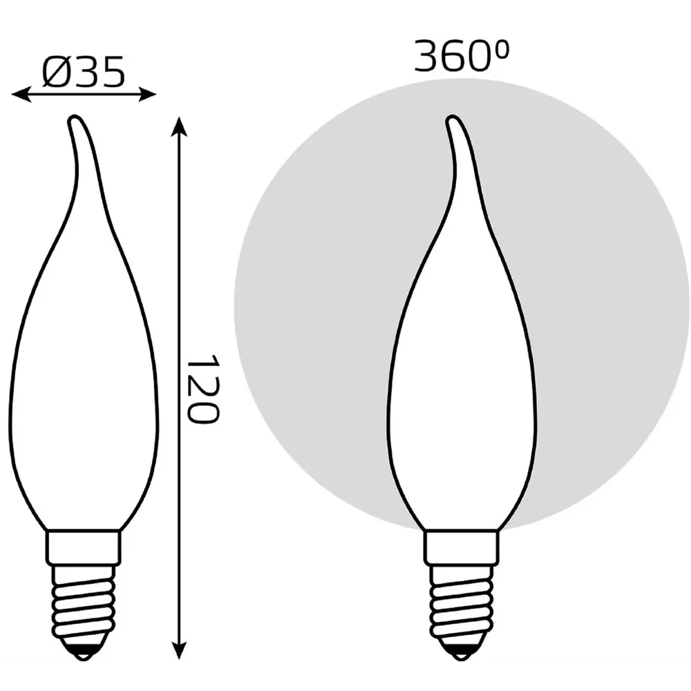Фото 7 Лампа светодиодная Gauss Filament Milky Е14 9 Вт свеча на ветру теплый белый свет, для диммера Фото 7 Лампа светодиодная Gauss Filament Milky Е14 9 Вт свеча на ветру теплый белый свет, для диммера