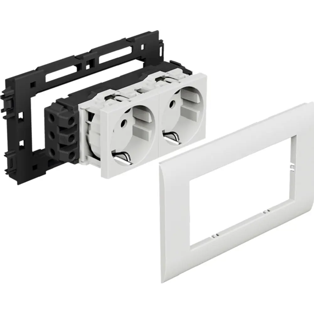 Фото 2 Розетка Legrand Mosaic 2 x 2К+3 для монтажа на кабель каналах с винтовыми зажимами 077602 Фото 2 Розетка Legrand Mosaic 2 x 2К+3 для монтажа на кабель каналах с винтовыми зажимами 077602