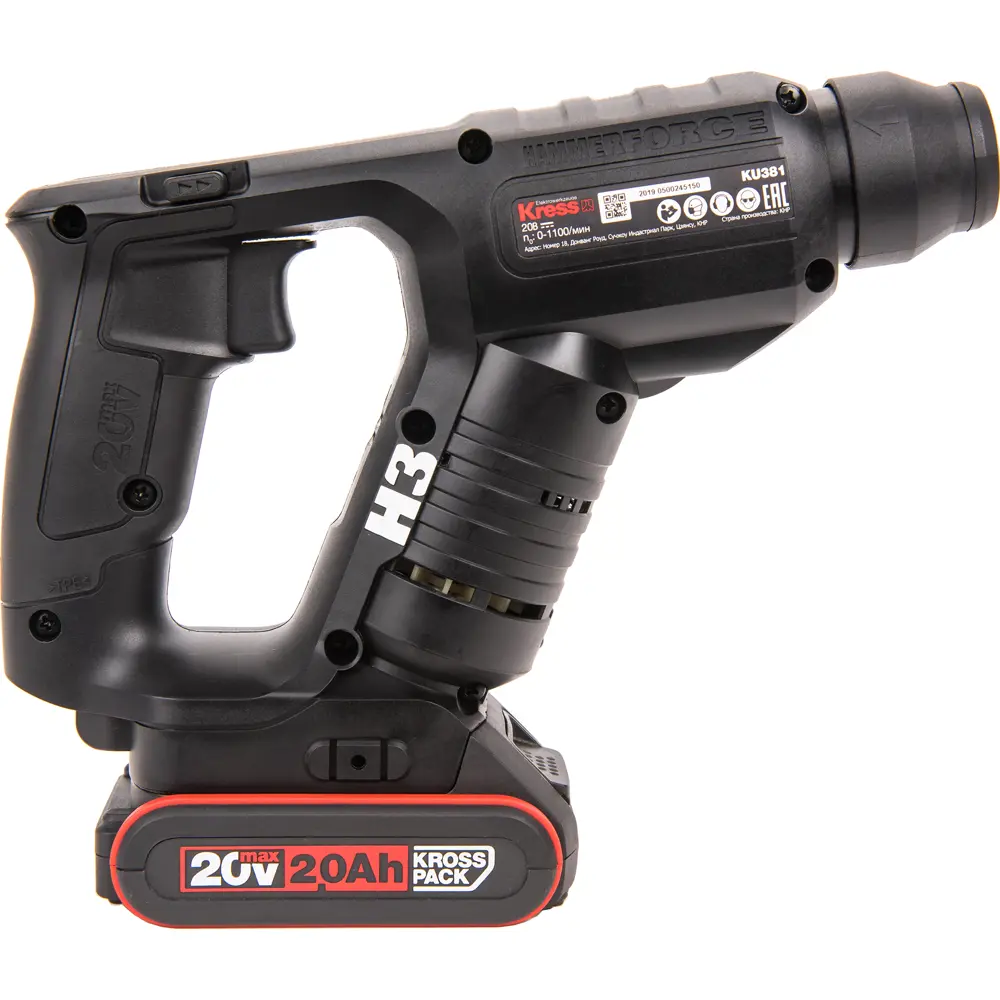Фото 4 Перфоратор аккумуляторный Kress H3 KU381 SDS-Plus 20В 2х2.0Ач Li-Ion Фото 4 Перфоратор аккумуляторный Kress H3 KU381 SDS-Plus 20В 2х2.0Ач Li-Ion
