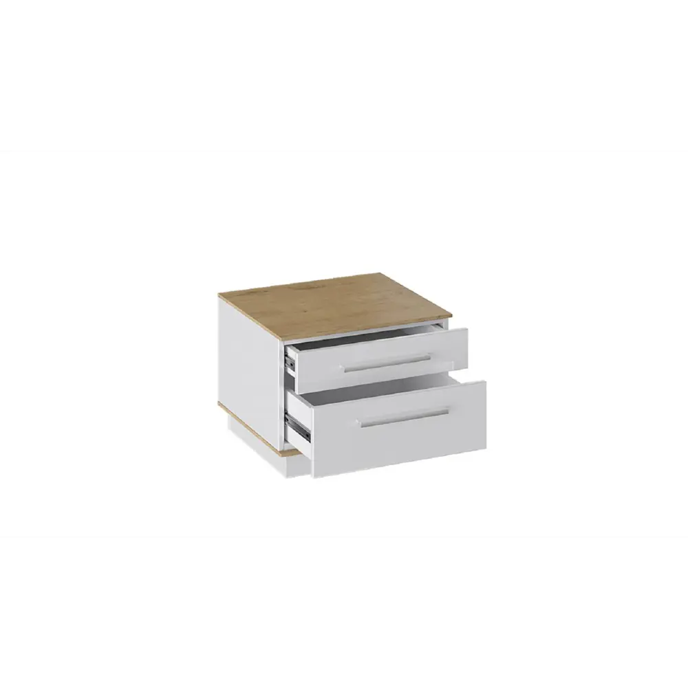 Фото 2 Тумба прикроватная Трия 50x45x38 см 2 ящика ЛДСП цвет бежевый