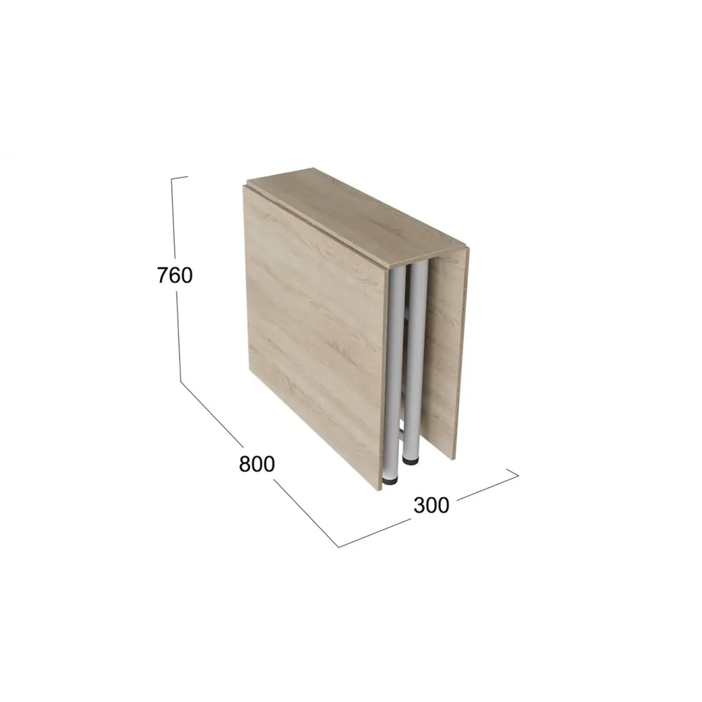 Фото 4 Стол-книжка ТриЯ 75х80 см раскладной каркас металл цвет дуб сонома/белый Фото 4 Стол-книжка ТриЯ 75х80 см раскладной каркас металл цвет дуб сонома/белый