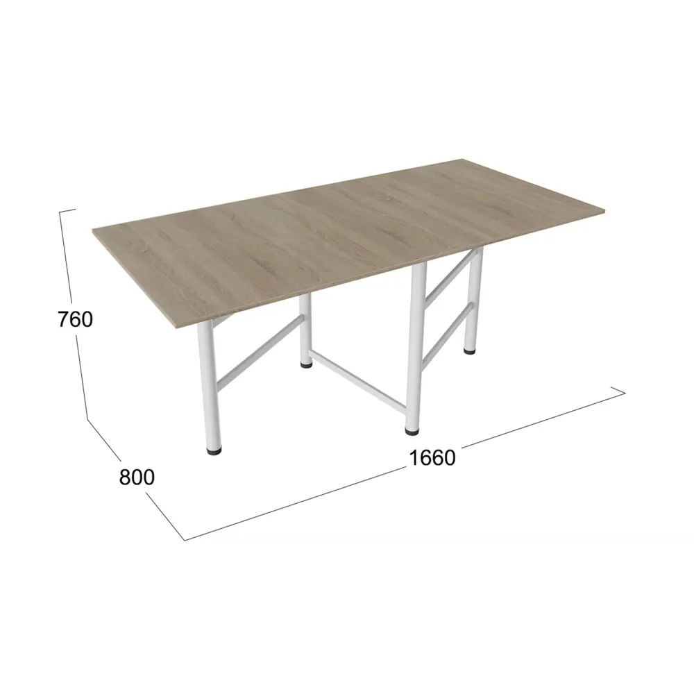 Фото 5 Стол-книжка ТриЯ 75х80 см раскладной каркас металл цвет дуб сонома/белый Фото 5 Стол-книжка ТриЯ 75х80 см раскладной каркас металл цвет дуб сонома/белый