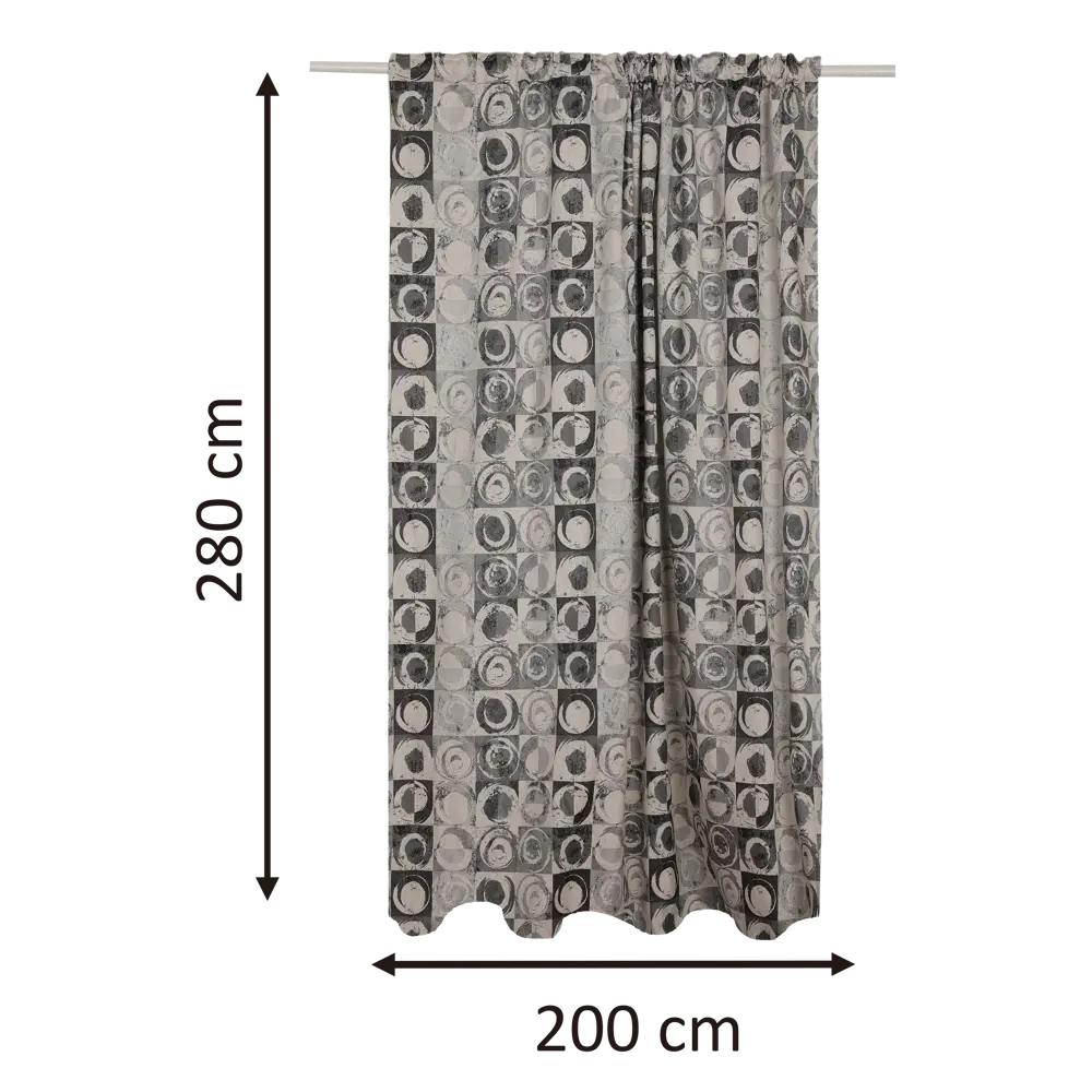 Фото 3 Штора на ленте Inspire Diso 200x280 см цвет серый Фото 3 Штора на ленте Inspire Diso 200x280 см цвет серый