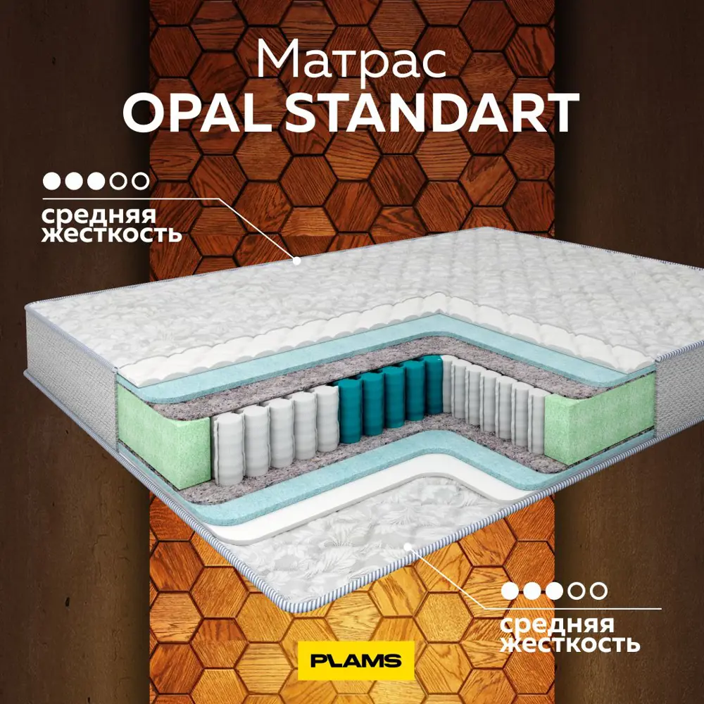 Фото 3 Матрас Plams Опал Стандарт 90x190 см независимый пружинный блок, односпальный, ортопедический Фото 3 Матрас Plams Опал Стандарт 90x190 см независимый пружинный блок, односпальный, ортопедический