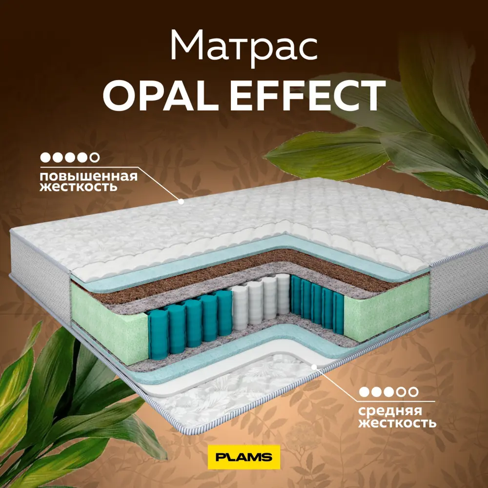 Фото 3 Матрас Plams Opal Effect 160x200 см независимый пружинный блок, двуспальный, ортопедический Фото 3 Матрас Plams Opal Effect 160x200 см независимый пружинный блок, двуспальный, ортопедический