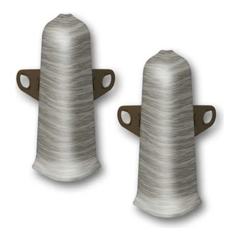 Фото Угол наружный (внешний) с крепежом для плинтуса Deconika Дуб пепельный 55 мм 10 шт