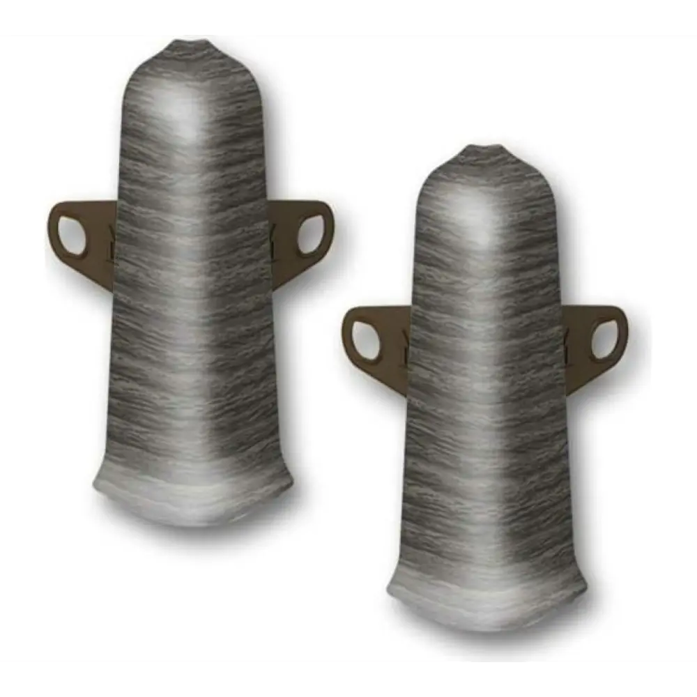 Фото Угол наружный (внешний) с крепежом для плинтуса Deconika Каштан серый 55 мм 10 шт