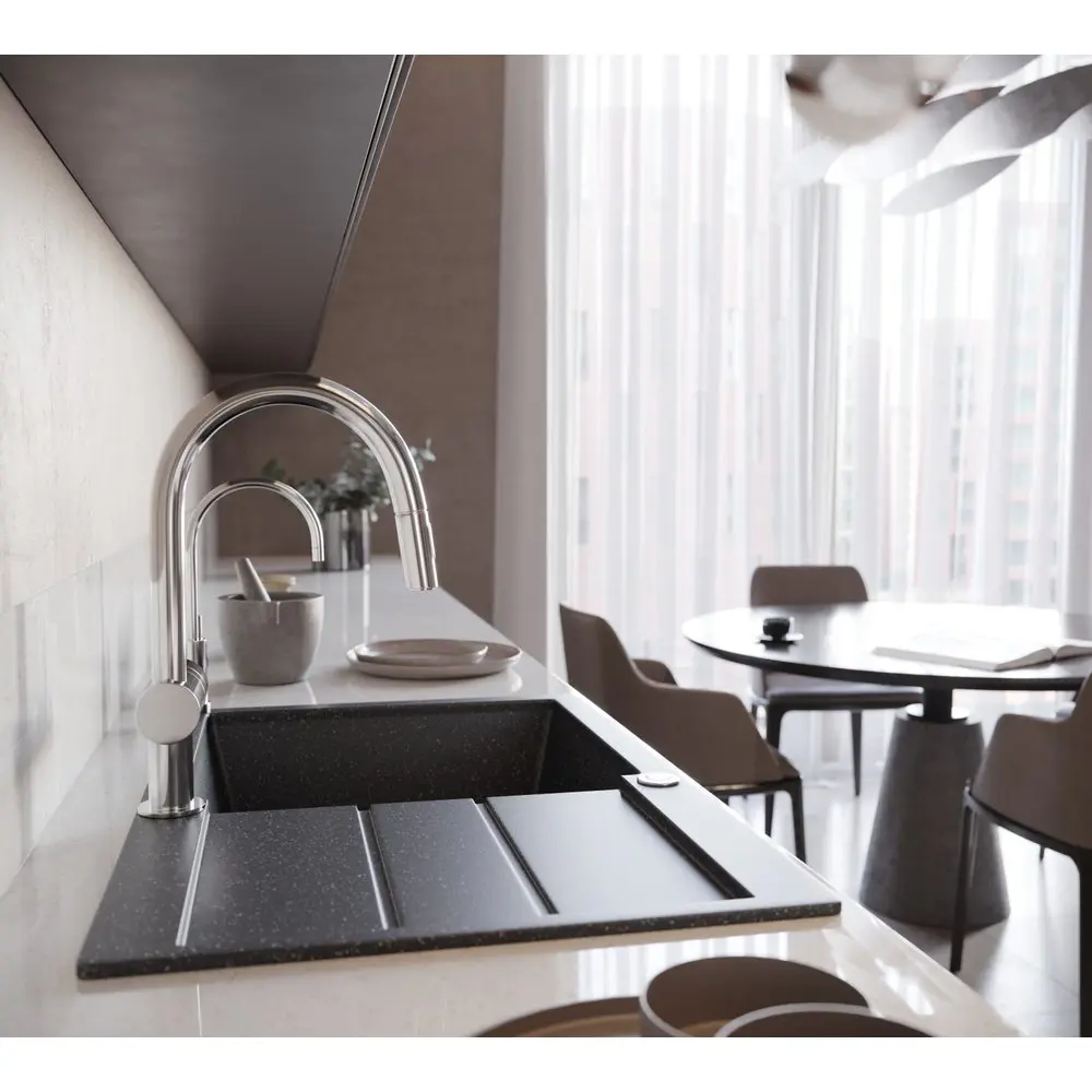 Фото 6 Врезная мойка Domaci Бьелла 470329 DMC-25 78x50x18 см искусственный камень цвет черный Фото 6 Врезная мойка Domaci Бьелла 470329 DMC-25 78x50x18 см искусственный камень цвет черный