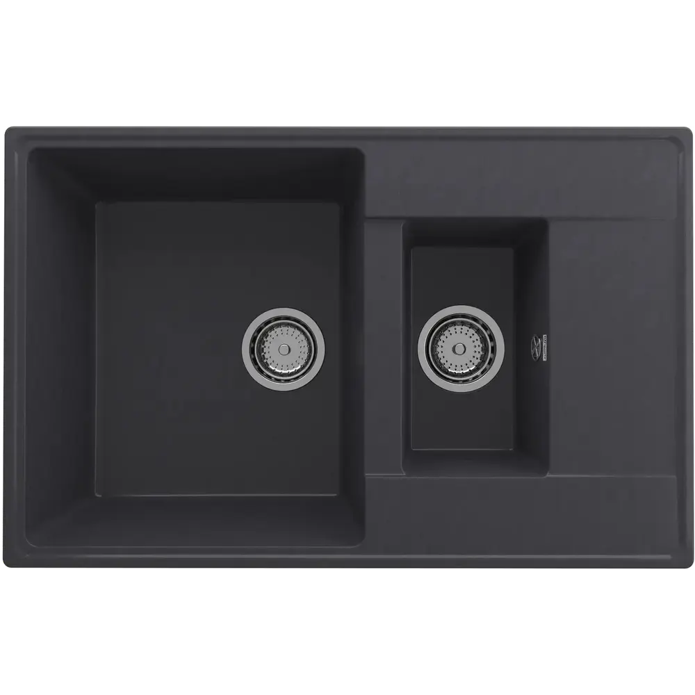 Фото 2 Врезная мойка Domaci Солерно DP 780 1/5 K-08 78x50x20 см кварц цвет черный
