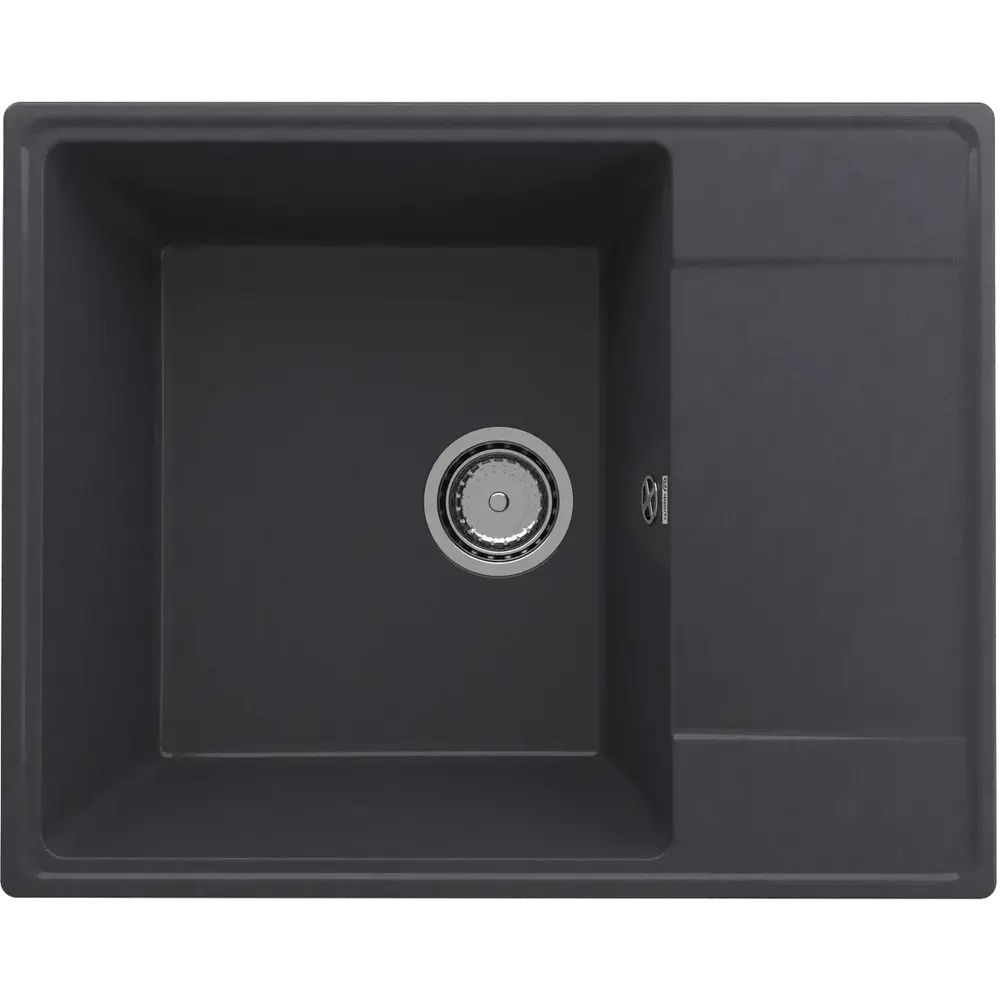 Фото 2 Врезная мойка Domaci Солерно DP 605-08 60.50x48.50x20 см кварц цвет черный/жасмин