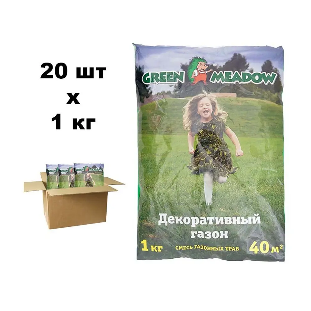 Фото Семена газона Green Meadow Декоративный стандартный газон 20 шт по 1 кг Фото Семена газона Green Meadow Декоративный стандартный газон 20 шт по 1 кг