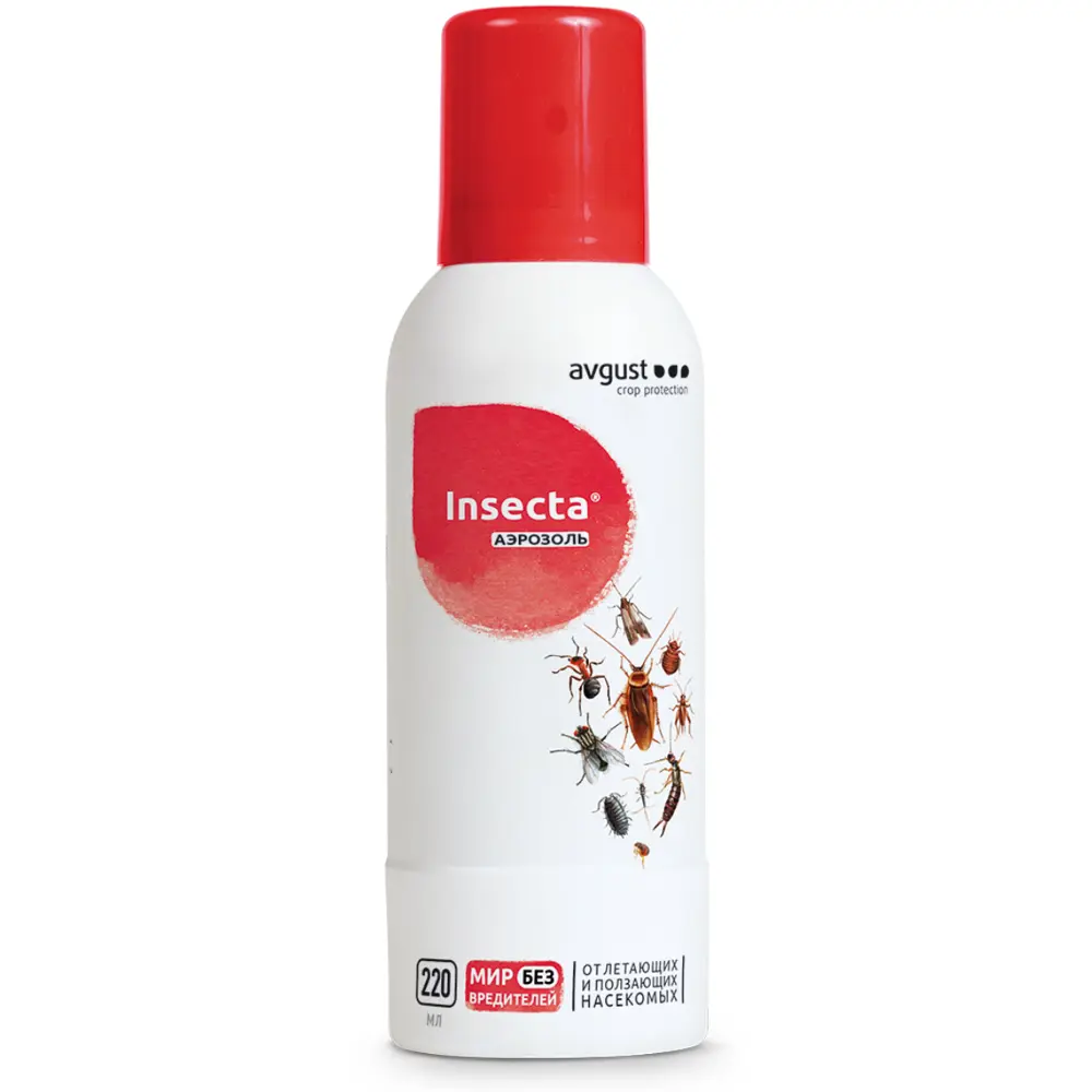 Фото Аэрозоль от летающих и ползающих насекомых Avgust INSECTA 220 мл Фото Аэрозоль от летающих и ползающих насекомых Avgust INSECTA 220 мл