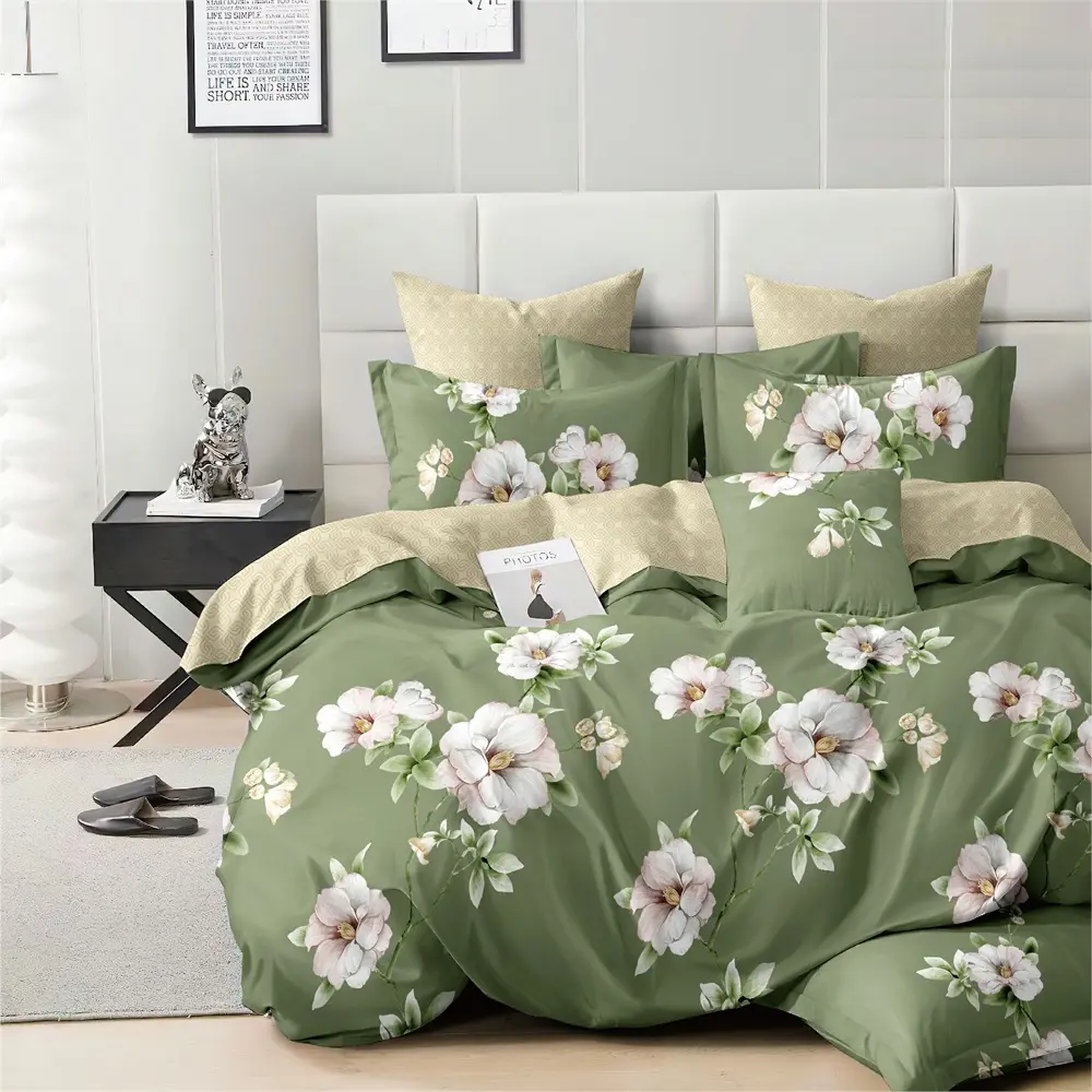 Фото Комплект постельного белья Home Mercury Лайм 27188, двуспальный, поплин, разноцветный