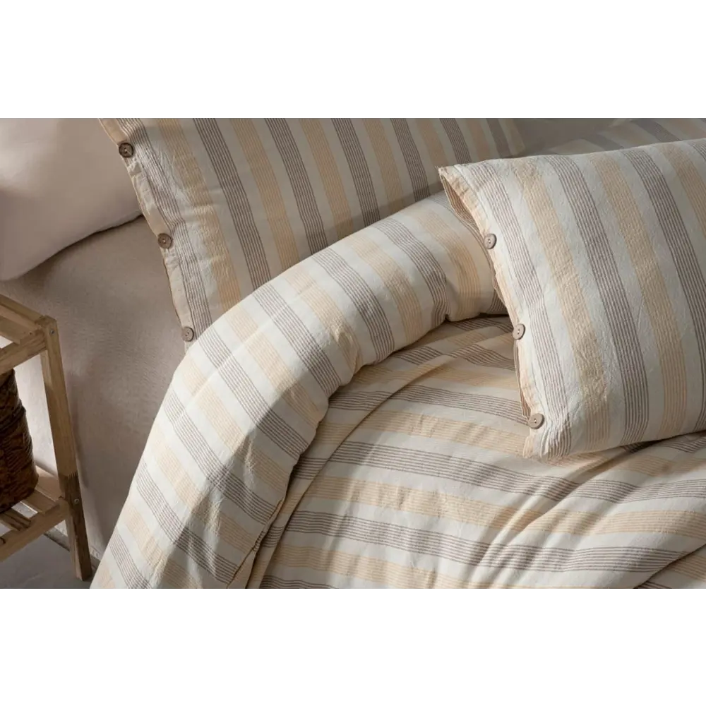 Фото 5 Комплект постельного белья Arya Home Yarn Dyed двуспальный хлопок цвет кремовый Фото 5 Комплект постельного белья Arya Home Yarn Dyed двуспальный хлопок цвет кремовый