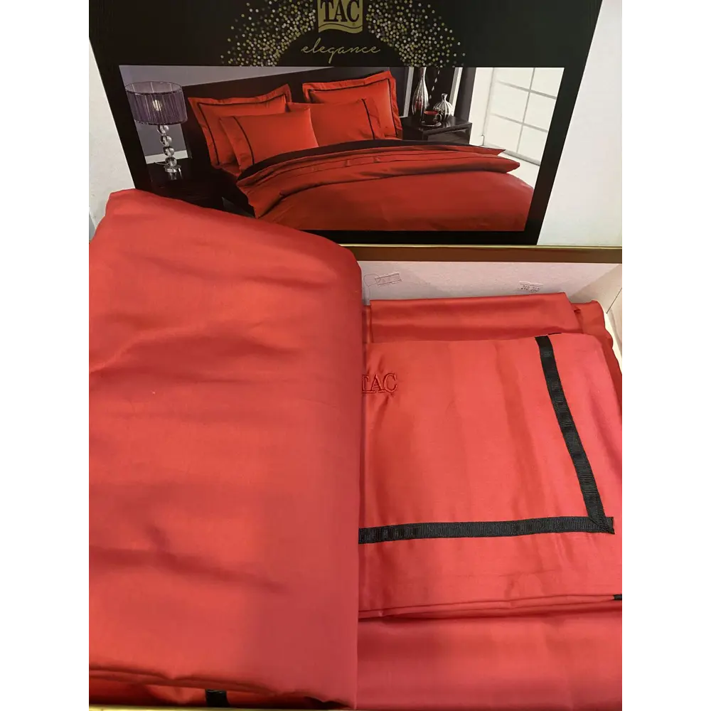 Фото 3 Комплект постельного белья Tac tntc209/209, евро, сатин, цвет красный